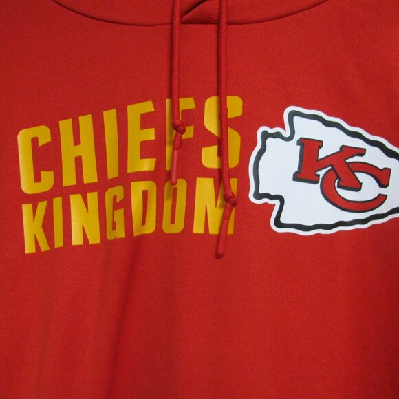 KC  KANSAS CITY CHIEFS  KINGDOM  RED HOODIE NIKE DRI FIT  L LOWEST PRICE PERFECT - Picture 2 of 8